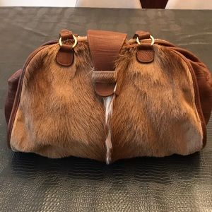 NWOT Leather/calf hair satchel